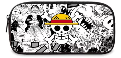 Kit mochila e estojo grande padrão escolar one piece rei dos piratas  personagem luffy desenho anime