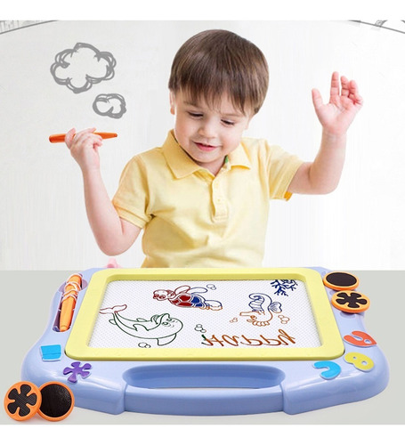 Tablero De Dibujo Magnético For Niños, Colorido Borrable