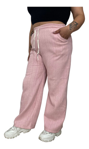 Pantalón Wide Leg Canalé Con Forro Afelpado Para Mujer 10pza