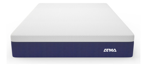 Colchón En Caja Individual Atma Nova 3 Capas Firme Blanco Y Azul