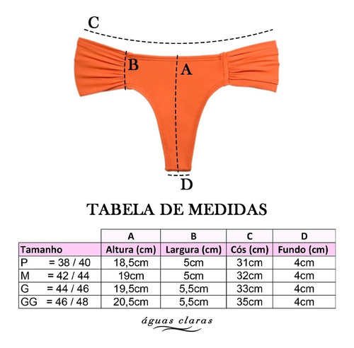 Biquíni Calcinha Fio Dental Com Lateral Larga Franzida