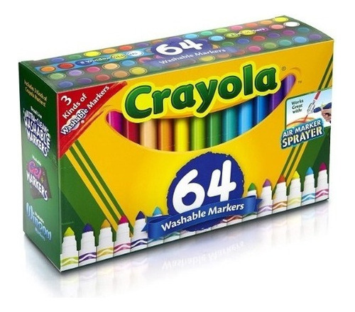 Crayola 64 Plumones Marcadores Punta Gruesa Lavables