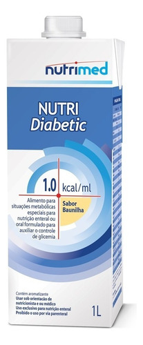 Nutri Diabetic 1l - Nutrimed/danone - Dieta Para Diabeticos Sabor Baunilha