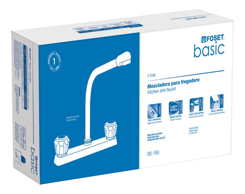 Mezcladora Fregadero Manerales Metálicos Cuello Cobra Basic