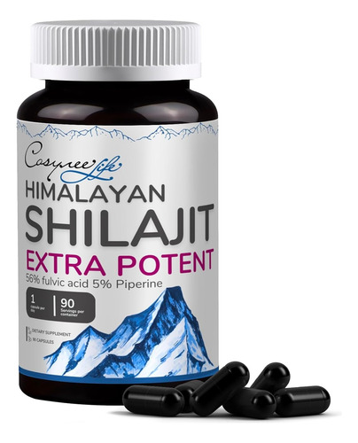 Shilajit Puro Del Himalaya 90 Capsulas Con Pimienta Negra