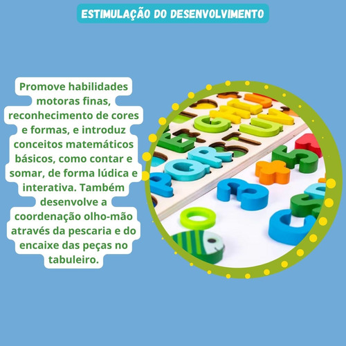 Jogo Educativo De Madeira Com Letras E Números Para Crianças
