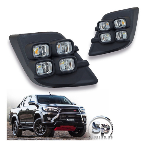 Faros Niebla Drl Toyota Hilux 2016/2018 Cubos Ice Cubs Inter