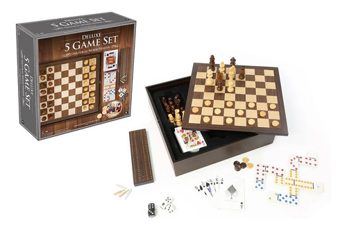 Set Juegos De Mesa 5 En 1 Deluxe Game Set Nuevo 