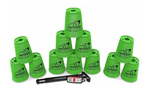 Deporte Stacking Con Speed Stacks Copas Verde De Neón (copa 