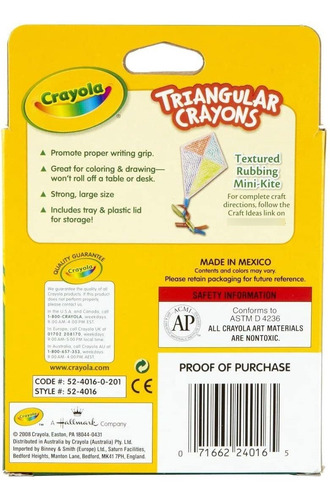 16 Crayolas Triangulares, L, Variados