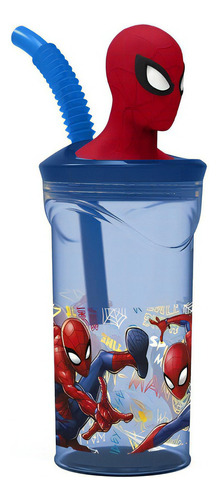 Vaso Infantil Con Sorbete Spider Man Marvel Color Azul Spiderman