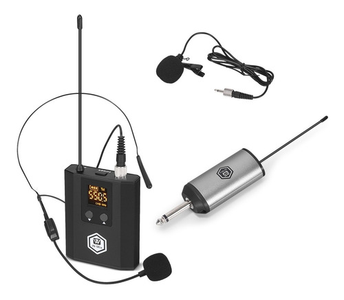 A1 Uhf Micrófono Inalámbricos 1 Bodypack Solapa Auriculares