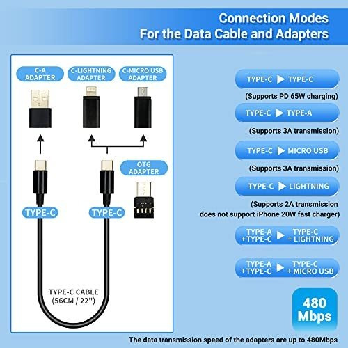 Kit De Adaptador De Cable De Datos 5 En 1, Almacenamiento De