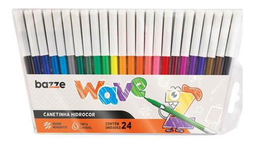 Caneta Hidrografica Bazze Wave 24 Cores