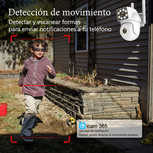 Cámara PTZ Wifi 8MP, 5G, doble lente, zoom 8x, impermeable IP66, con alarma y seguimiento automático, ideal para vigilancia exterior a todo color.