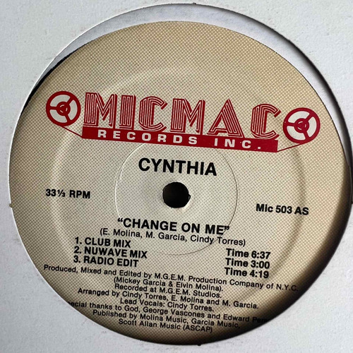 Cynthia - Change On Me - 12'' Single Vinil *leia Descrição*