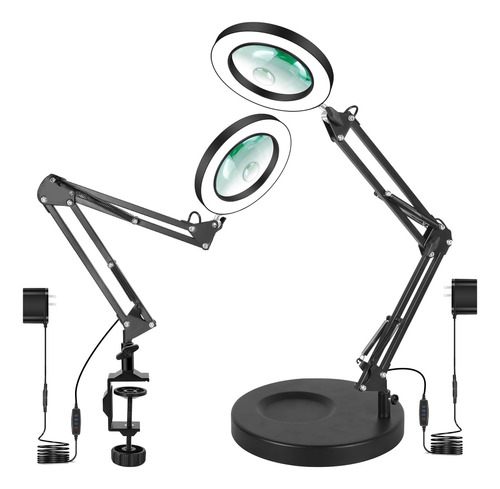 Lupa 2-en-1 Con Luz Y Soporte, Lámpara De Lupa Led De Eoke 1