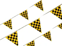 Comprar Banderín Carreras Meta Cuadros Amarillo Y Negro Tira De 50m