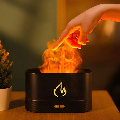 Difusor aromático, humidificador Led Flame, aceites esenciales