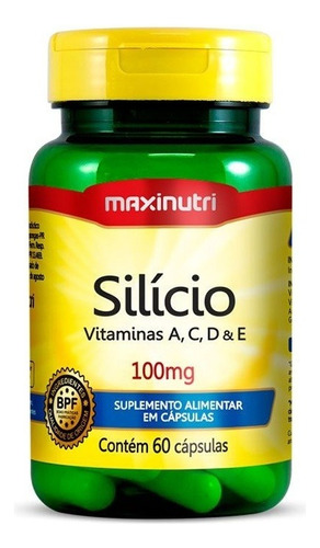 Suplemento Silício  Vitamina A C D E 100mg 60 Caps Maxinutri