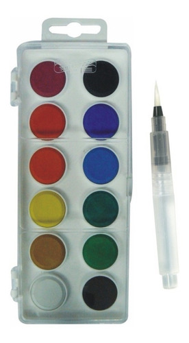 Acuarelas Koh I Noor X 12 Colores Mas Pincel De Agua