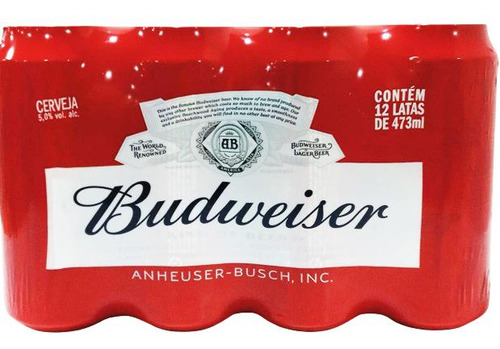 Cerveja Budweiser Lata 473ml Com 12 Unidades