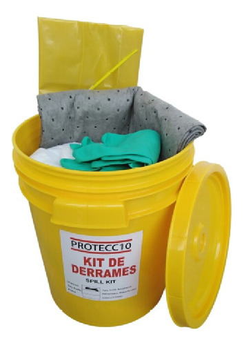 Kit Antiderrames Industria Universal 19 Lts Cubeta, (5 Gal.)