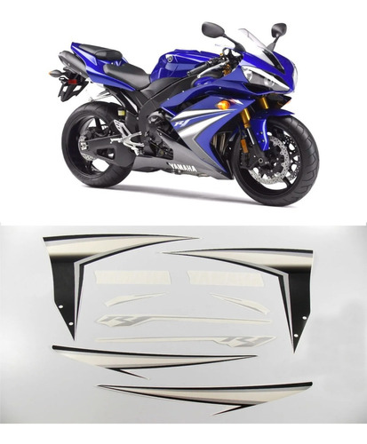 Adesivos Moto Yamaha Yzf R1 2007 Azul R107az