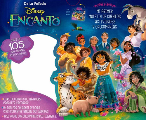 Mi primer maletín de cuentos, actividades y calcomanías: Disney Encanto, de Varios autores. Panamericana Editorial, tapa dura, edición 2022 en español