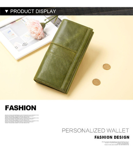 - Carteras De Piel Para Mujer, Retro Cartera Con Bloqueo