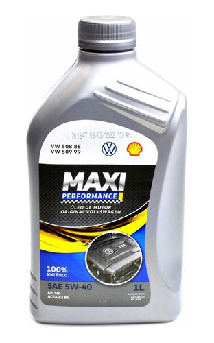 Oleo 5w40 Sintético Shell Maxi Performance 508.88/ 509.99