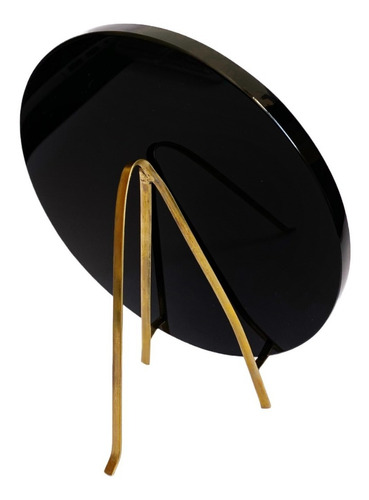 Espejo Obsidiana Negra Liso De 5 Cm Con Base