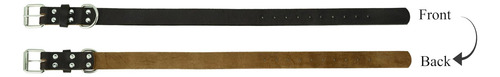 Collar Para Perro Gelante De Cuero Genuino Resistente Con He