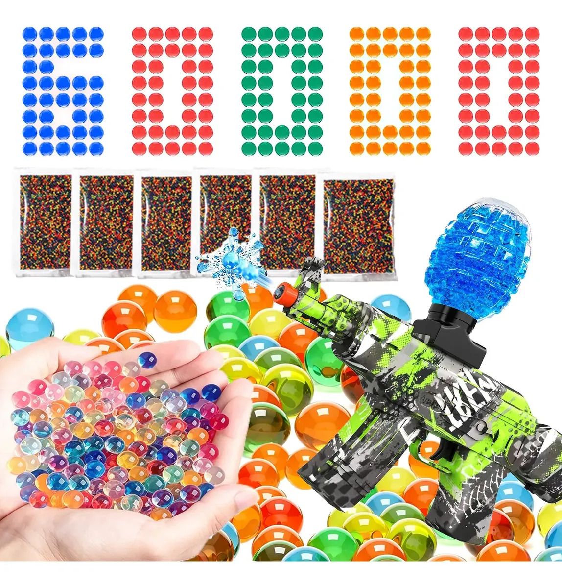 60000 Pcs Hidrogel Bolas Orbeez 7-8mm Municiones Decoración Para Pistola Tech Juguetes para piscina y fiestas de verano