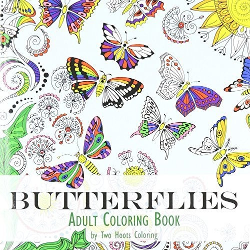 Book : Adult Coloring Book Butterflies - Two Hoots Coloring