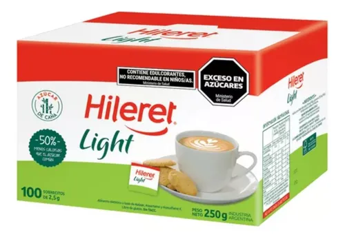 Edulcorante Hileret Light 100 Sobrecitos De 2,5g