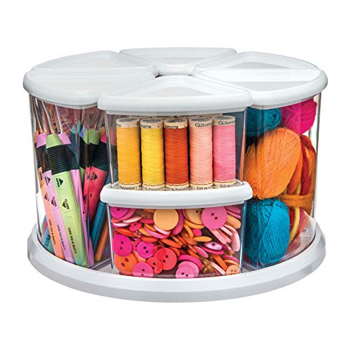 Rotating Carousel Craft Organizer, 9-canister, Includes...