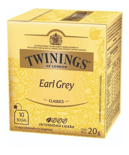 Twinings Earl  Grey X 10 Saquitos De 20 Gr