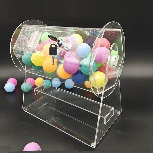 Tombola De Acrílico Urna Sorteos Suerte Votos Escolares 28cm Transparente