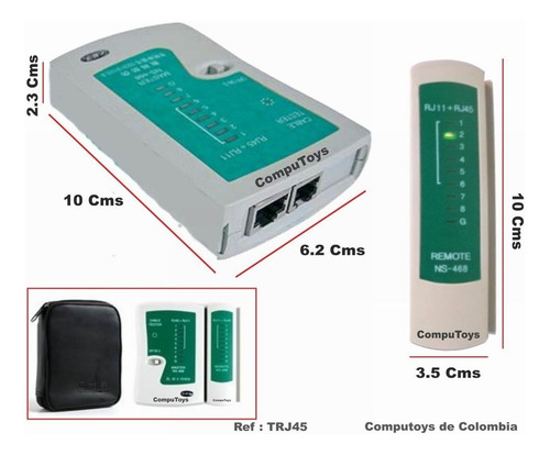 Imagen 1 de 7 de Tester Continuidad Cable Utp Rj45 Ref: Trj45 Computoys Sas