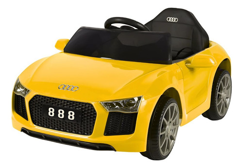Montable Eléctrico Carro Aeiou B007 Con Faros Delanteros Color Amarillo