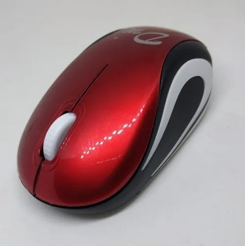 Mouse Inalamrico 2.4g Pequeño Color Rojo Con Blanco