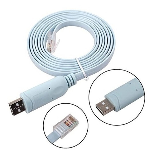 Usb 2.0 - Rj45 - Cable De Consola 1.8 Mts - Resistente 