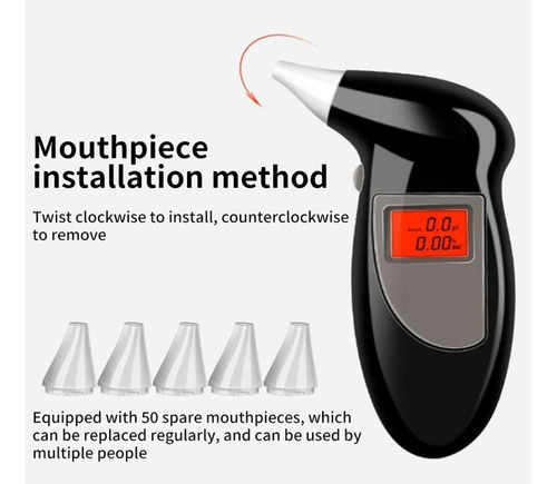 Tester Medidor Alcohol Test Alcoholemia 5 Boquillas Detecto