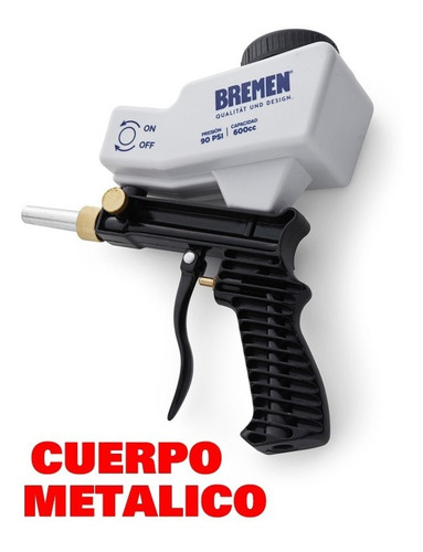 Imagen 2 de 5 de Pistola Arenadora Gravedad Neumatica Bremen Cuerpo Metalico Cod. 4648 Dgm