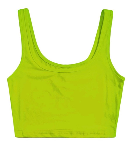 Polera Crop Top Elasticado Colores 