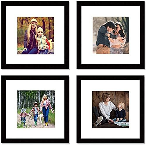 8x8 Black Picture Frame Set De 4,square Photo Frame Q773r