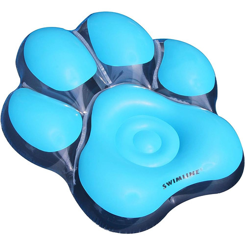 Línea De Natación Inflable Pawprint Island Pool Float, Azul