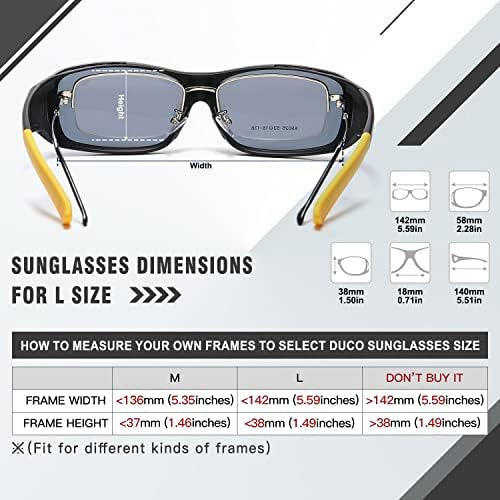 Duco, Gafas Envolventes Fitover, Gafas De Sol Polarizadas Pa