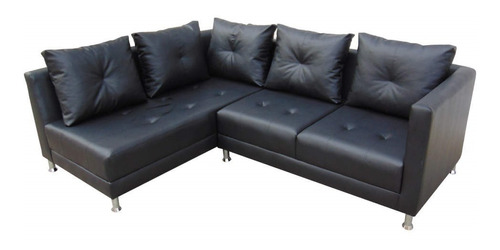 Sofa Modular En L Lotus Izquierdo Ecocuero Negro